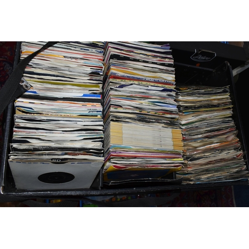 361 - ONE CASE OF SINGLE VINYL 45RPM RECORDS, to include approximately three hundred and eighty records, a... 