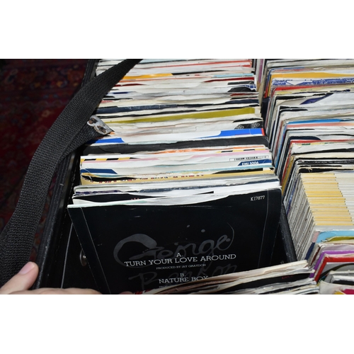 361 - ONE CASE OF SINGLE VINYL 45RPM RECORDS, to include approximately three hundred and eighty records, a... 