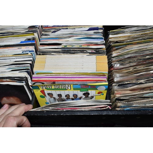 361 - ONE CASE OF SINGLE VINYL 45RPM RECORDS, to include approximately three hundred and eighty records, a... 