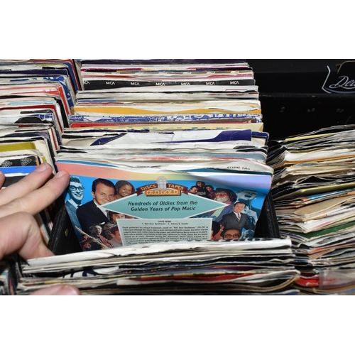 361 - ONE CASE OF SINGLE VINYL 45RPM RECORDS, to include approximately three hundred and eighty records, a... 