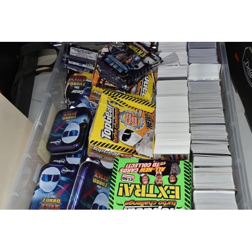 362 - TWO BOXES AND LOOSE TOPPS AND TOP GEAR COLLECTABLE CARDS, to include three Top Gear trading card cas... 