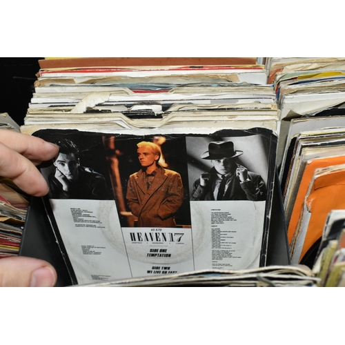 363 - ONE CASE OF SINGLE VINYL 45RPM RECORDS, approximately three hundred single records, artists include ... 