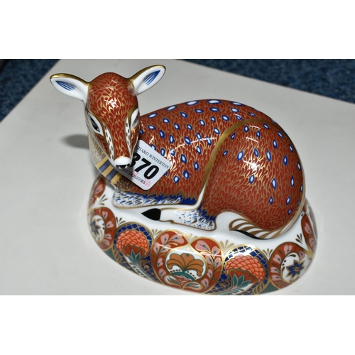 370 - A ROYAL CROWN DERBY DEER PAPERWEIGHT, the first to be designed and manufactured as an exclusive for ... 