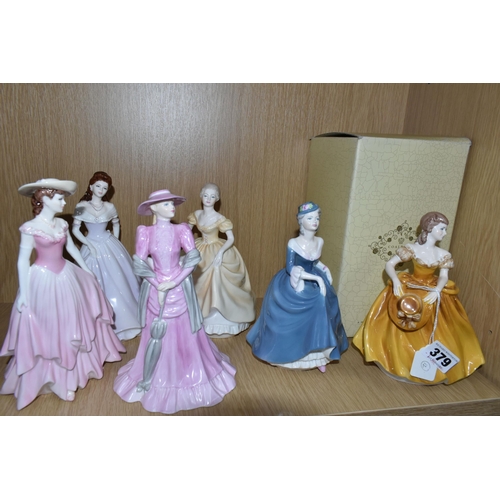 379 - A GROUP OF SIX COALPORT LADIES OF FASHION, comprising 'Teresa', 'Ashley', 'Regina', 'Emily', a Coalp... 