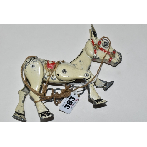 383 - A MID 20TH CENTURY MOKO LESNEY 'MUFFIN THE MULE', a jointed metal finger puppet, made in England Jun... 