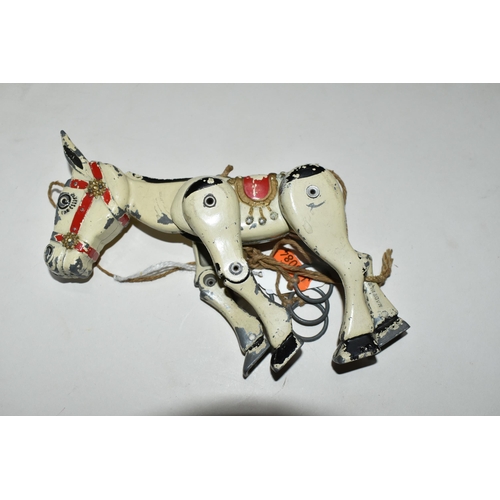 383 - A MID 20TH CENTURY MOKO LESNEY 'MUFFIN THE MULE', a jointed metal finger puppet, made in England Jun... 