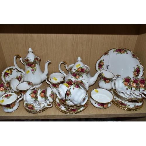 389 - THIRTY NINE PIECES OF ROYAL ALBERT 'OLD COUNTRY ROSES' PATTERN TEA AND COFFEE WARE, comprising teapo... 