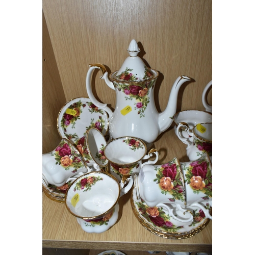 389 - THIRTY NINE PIECES OF ROYAL ALBERT 'OLD COUNTRY ROSES' PATTERN TEA AND COFFEE WARE, comprising teapo... 