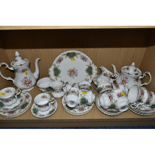 390 - THIRTY SEVEN PIECES OF ROYAL ALBERT 'BERKELEY' PATTERN COFFEE WARE AND TEA WARE, comprising a teapot... 