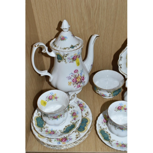 390 - THIRTY SEVEN PIECES OF ROYAL ALBERT 'BERKELEY' PATTERN COFFEE WARE AND TEA WARE, comprising a teapot... 