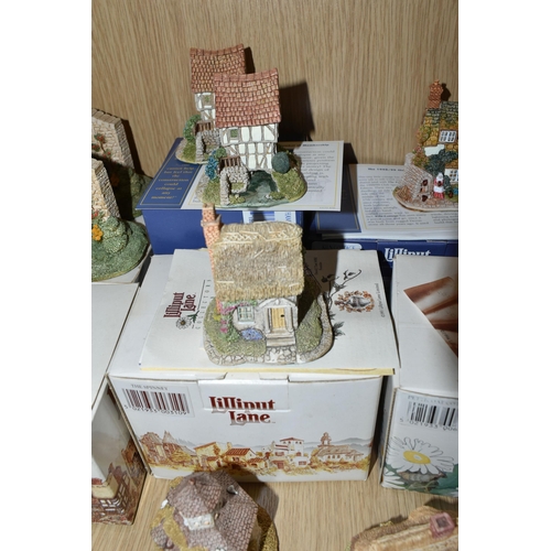 399 - TWENTY SIX LILLIPUT LANE SCULPTURES, collectors club and anniversary pieces, most with deeds and box... 