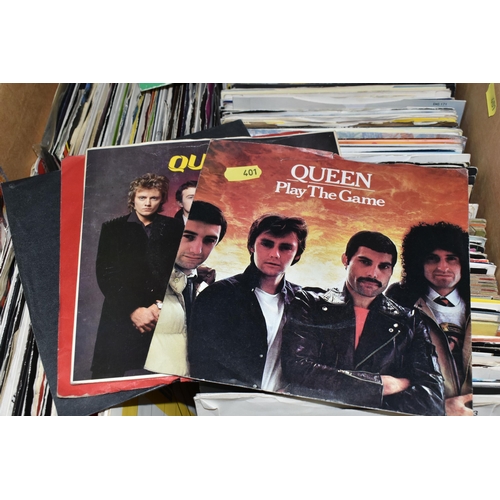 401 - ONE BOX OF SINGLE VINYL 45RPM RECORDS, to include approximately two hundred and fifty record, artist... 