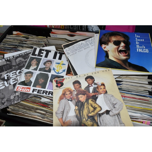 404 - ONE CASE OF SINGLE VINYL 45RPM RECORDS, to include approximately three hundred records, artists incl... 