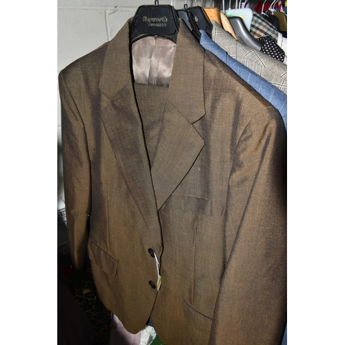 412 - SEVEN BOXES AND LOOSE VINTAGE CLOTHING, to include four 1970's boxed men's shirts, UK size 15.5'', a... 