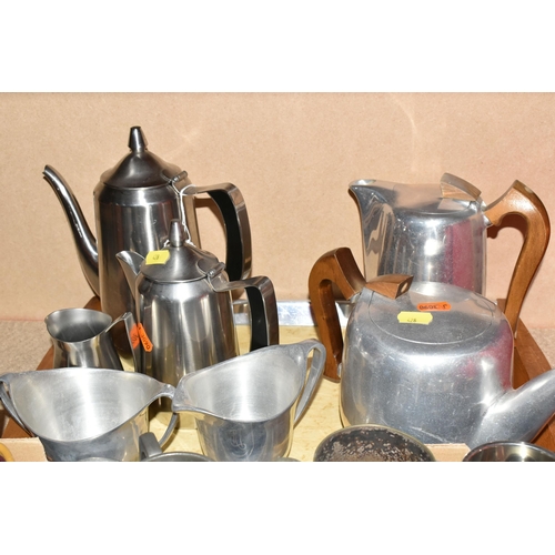 428 - FOUR BOXES OF MIXED MISCELLANEOUS ITEMS to include a box of mixed metalware comprising five tankards... 