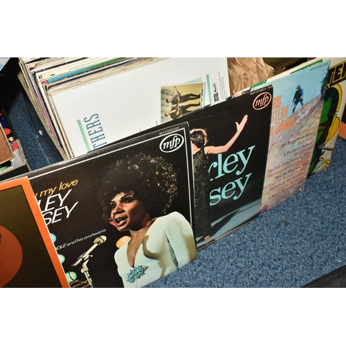 432 - TWO BOXES OF L.P RECORDS, to include artists such as Shirley Bassey, Barry Manilow, Andy Williams, E... 