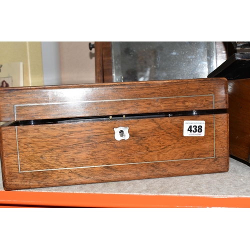 438 - THREE VINTAGE VANITY ACCESSORIES to include a portable travel vanity set comprising original box wit... 