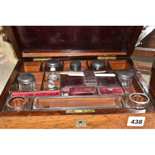 438 - THREE VINTAGE VANITY ACCESSORIES to include a portable travel vanity set comprising original box wit... 