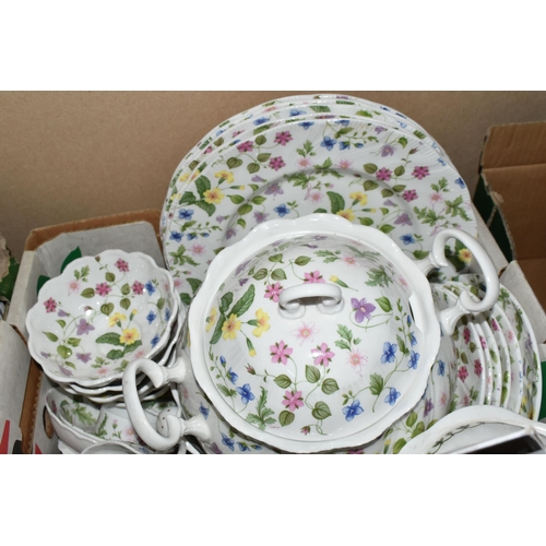 447 - SEVEN BOXES OF CERAMIC KITCHENWARE to include a pair of Le Creuset cobalt patterned mini 8oz cocotte... 