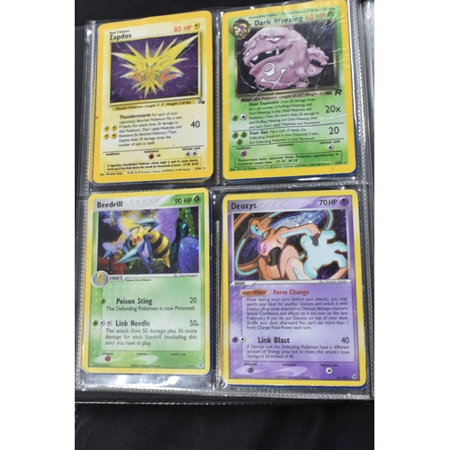 460 - FOLDER OF POKEMON CARDS, only contains holos, reverse holos and promos ranging from Base Set to Blac... 