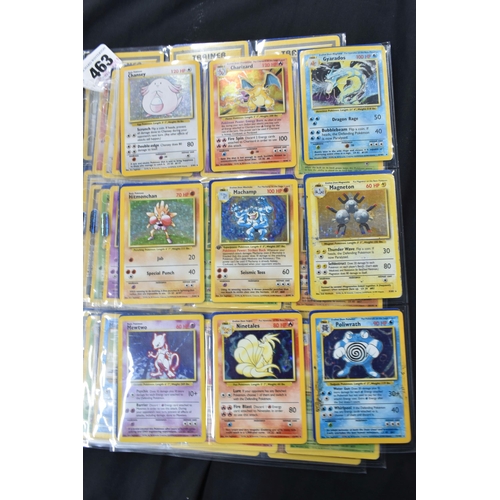 463 - NEAR COMPLETE POKEMON BASE SET, only missing cards 1, 2, 5, 11, 14, 15, 18, 25, 32, 42, 57 & 67, con... 