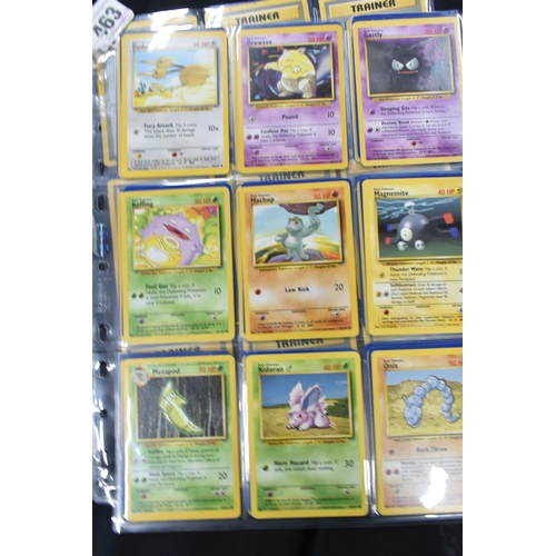 463 - NEAR COMPLETE POKEMON BASE SET, only missing cards 1, 2, 5, 11, 14, 15, 18, 25, 32, 42, 57 & 67, con... 