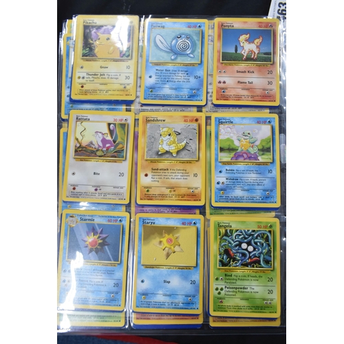 463 - NEAR COMPLETE POKEMON BASE SET, only missing cards 1, 2, 5, 11, 14, 15, 18, 25, 32, 42, 57 & 67, con... 