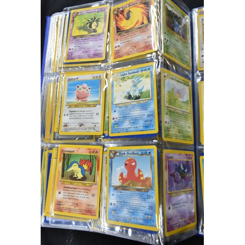 464 - FOLDER OF POKEMON CARDS, approximately 500 cards ranging from Base Set to Skyridge; includes holos, ... 