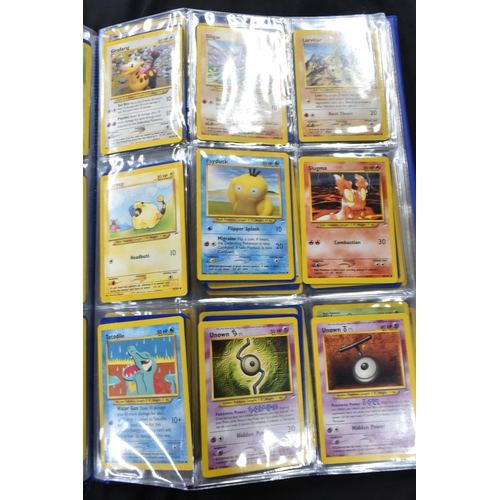 464 - FOLDER OF POKEMON CARDS, approximately 500 cards ranging from Base Set to Skyridge; includes holos, ... 