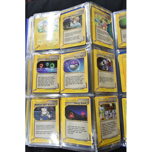 464 - FOLDER OF POKEMON CARDS, approximately 500 cards ranging from Base Set to Skyridge; includes holos, ... 