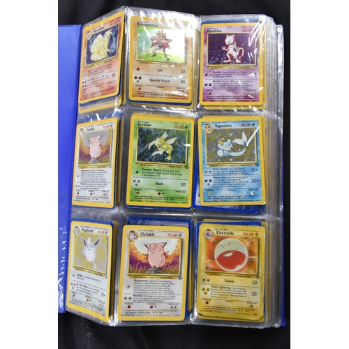 464 - FOLDER OF POKEMON CARDS, approximately 500 cards ranging from Base Set to Skyridge; includes holos, ... 