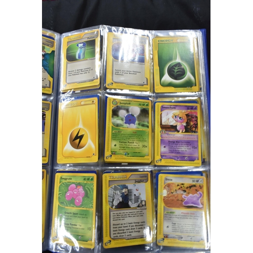 464 - FOLDER OF POKEMON CARDS, approximately 500 cards ranging from Base Set to Skyridge; includes holos, ... 