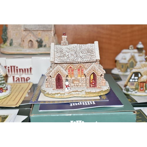 468 - TWENTY NINE LILLIPUT LANE ANNUAL CHRISTMAS ORNAMENTS AND SIMILAR SCULPTURES, the sculptures from 'Sn... 