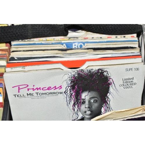 477 - ONE CASE OF SINGLE 45RPM VINYL RECORDS, approximately three hundred records, mostly 1980's and some ... 