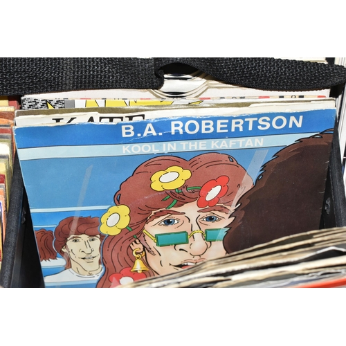 477 - ONE CASE OF SINGLE 45RPM VINYL RECORDS, approximately three hundred records, mostly 1980's and some ... 