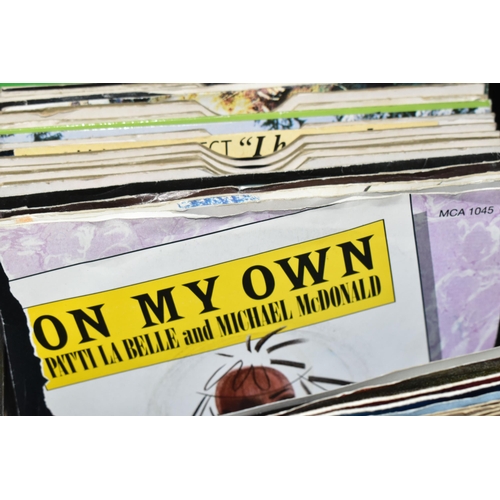 477 - ONE CASE OF SINGLE 45RPM VINYL RECORDS, approximately three hundred records, mostly 1980's and some ... 