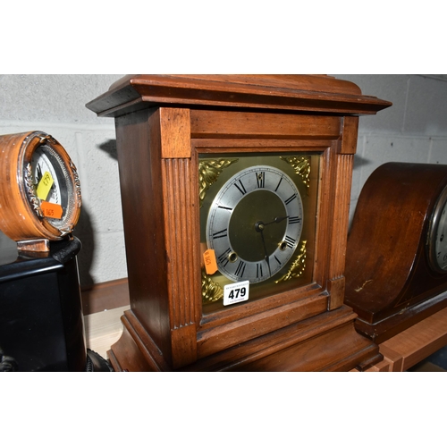 479 - A COLLECTION OF ELEVEN MANTEL CLOCKS, comprising six large mantel clocks in various styles, four sma... 