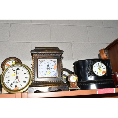 479 - A COLLECTION OF ELEVEN MANTEL CLOCKS, comprising six large mantel clocks in various styles, four sma... 