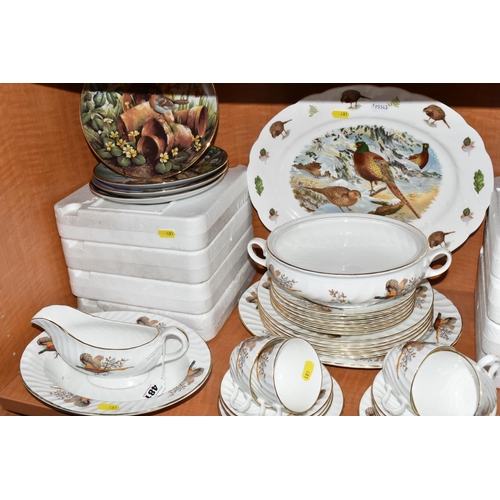 481 - A QUANTITY OF COLLECTORS PLATES AND DINNERWARE, comprising a thirty eight piece bone chins dinner se... 