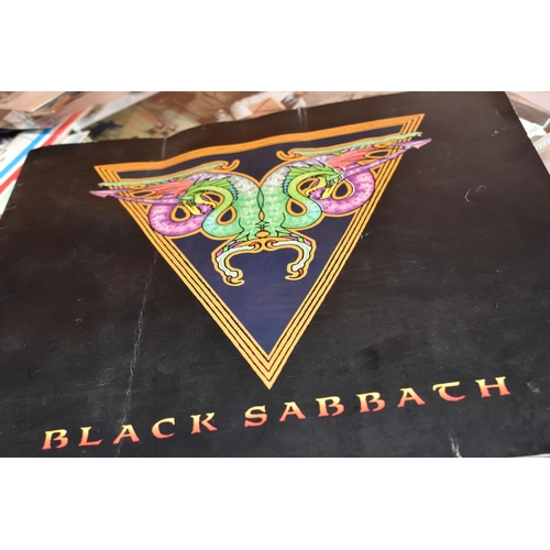 484 - A TRAY OF CIGARETTE CARDS AND SIGNED EPHEMERA, to include a Black Sabbath world tour 90/91 programme... 