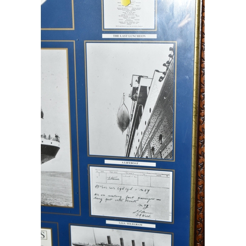 486 - A LARGE COLLECTION OF REPRODUCTION TITANIC MEMORABILIA, to include a framed model of the Titanic 56.... 