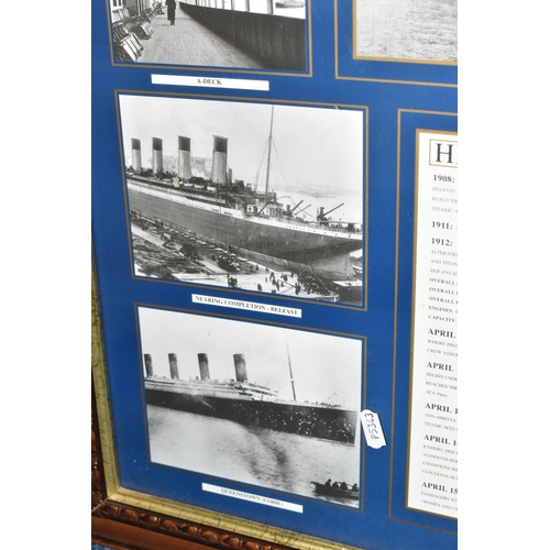 486 - A LARGE COLLECTION OF REPRODUCTION TITANIC MEMORABILIA, to include a framed model of the Titanic 56.... 