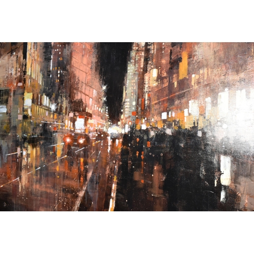 496 - PAOLO FEDELI (ITALY 1957) 'NOTTURNO / NIGHT', a cityscape at night, signed bottom right, signed and ... 