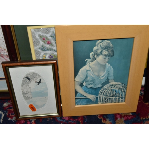 497 - A QUANTITY OF PICTURES AND PRINTS ETC, to include two Marcel Dyf open edition portrait prints, two J... 