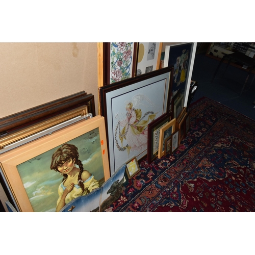 497 - A QUANTITY OF PICTURES AND PRINTS ETC, to include two Marcel Dyf open edition portrait prints, two J... 