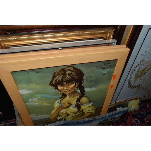 497 - A QUANTITY OF PICTURES AND PRINTS ETC, to include two Marcel Dyf open edition portrait prints, two J... 