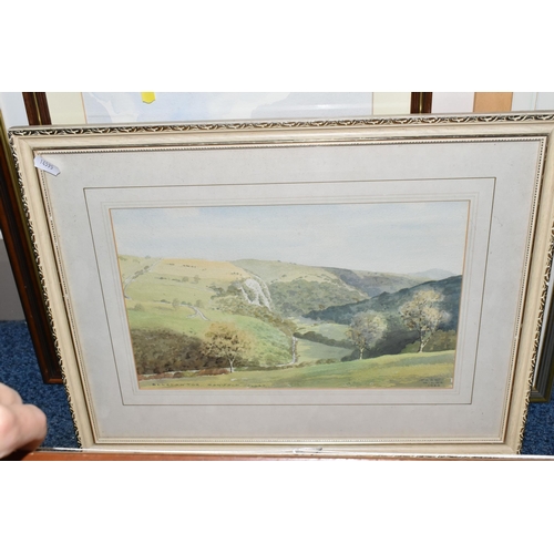 500 - A SELECTION OF LATE 20TH CENTURY WATERCOLOURS AND PRINTS ETC, comprising a Bellston Tor landscape by... 