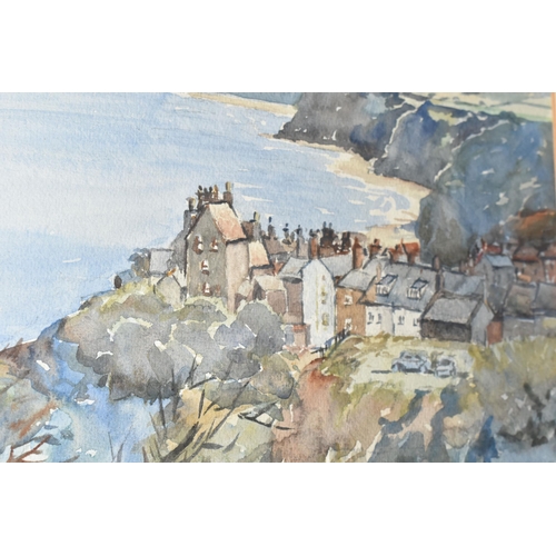 503 - H. ADAMS (BRITISH 20TH CENTURY) ROBIN HOOD'S BAY, a coastal landscape depicting the seaside village,... 