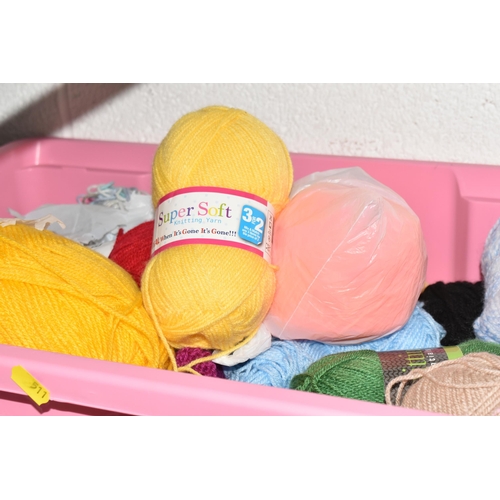 511 - SIX BOXES AND LOOSE EMBROIDERY AND KNITTING SUPPLIES to include a box of lace trimmings, a box of ri... 