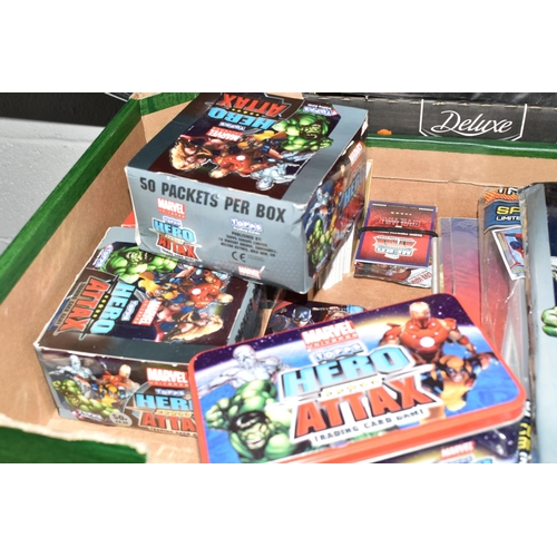 519 - TWO BOXES OF TOPPS TRADING CARDS, a large quantity of trading cards to include Hero Attax, Hammer Ho... 